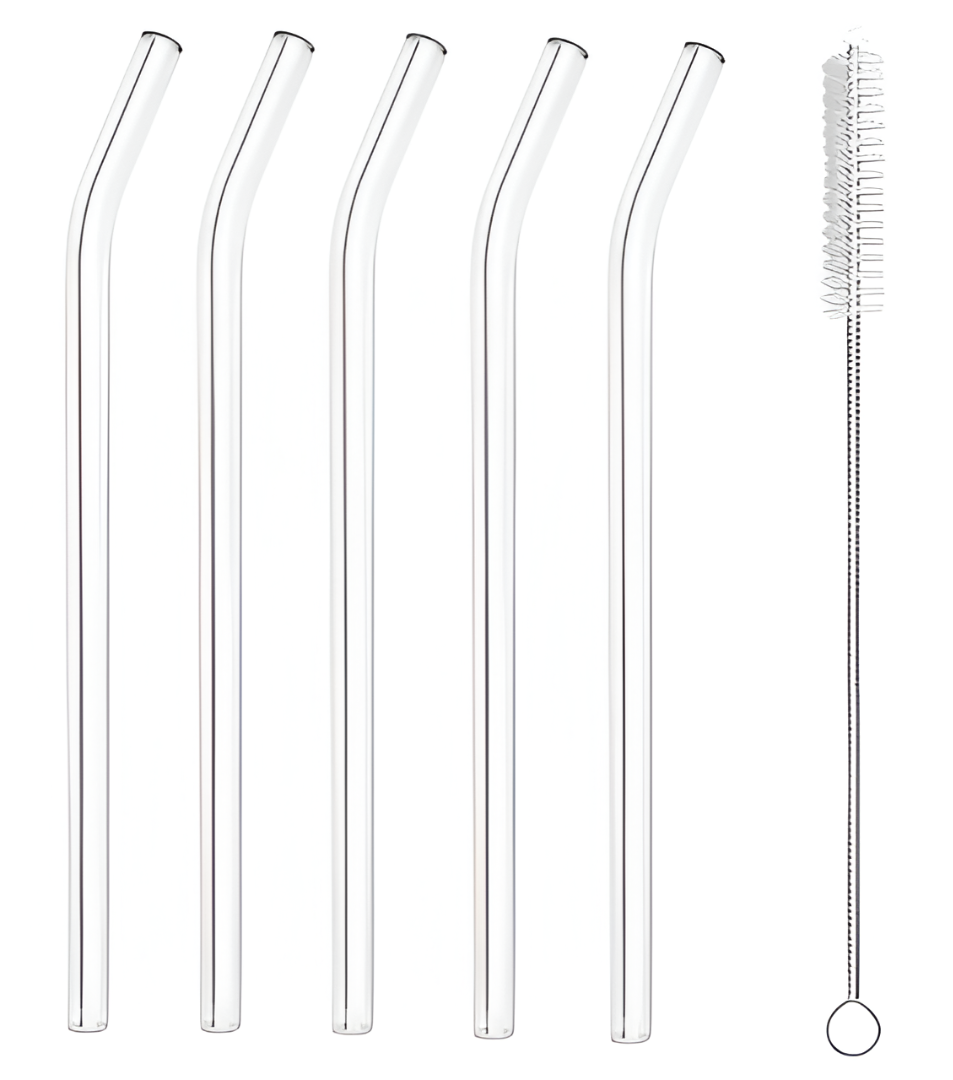 Glass Straw Transparent | Reusable - Pack of 5