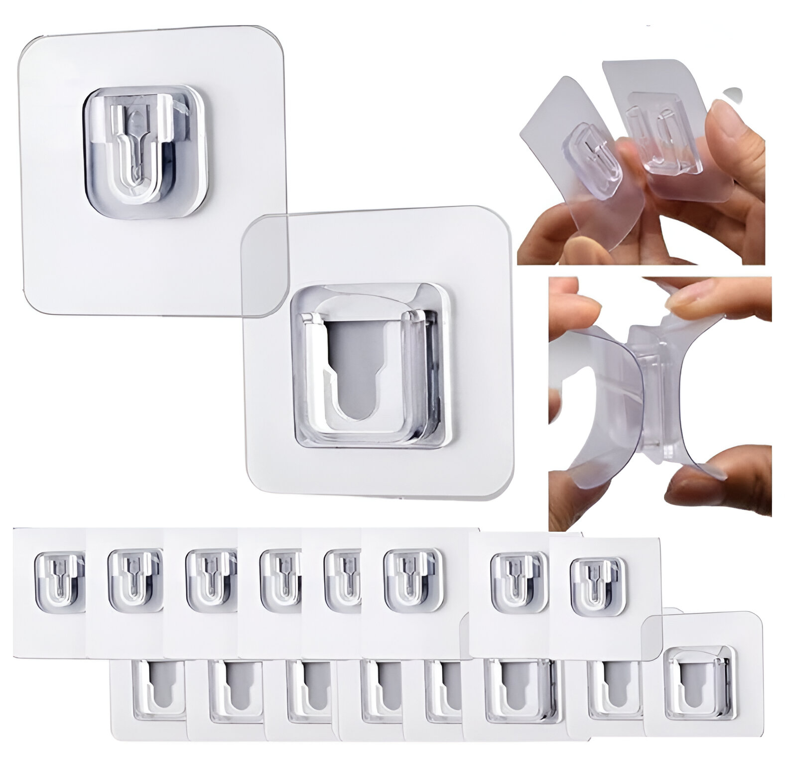 Adhesive Hooks(White) | Pack of 10