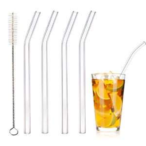 Glass Straw Transparent | Reusable – Pack of 4
