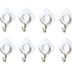 Adhesive Hooks(White) | Hold Upto – 3KGS | Pack of 8