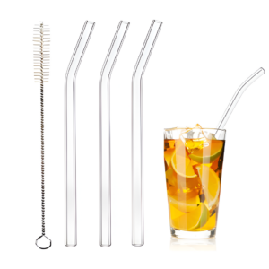 Glass Straw Transparent | Reusable – Pack of 3
