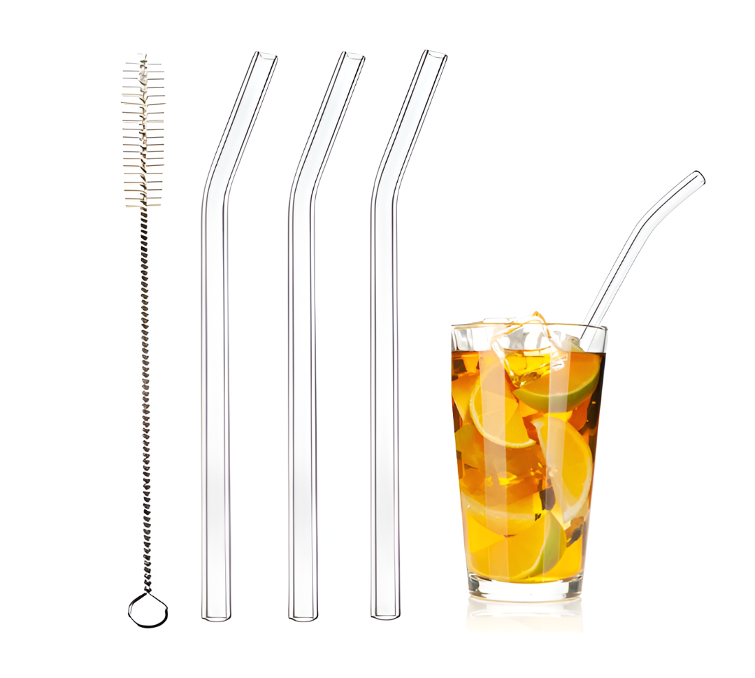 Glass Straw Transparent | Reusable - Pack of 3