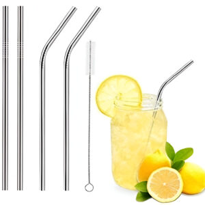 4 Steel Straw + 1 Cleaning Brush