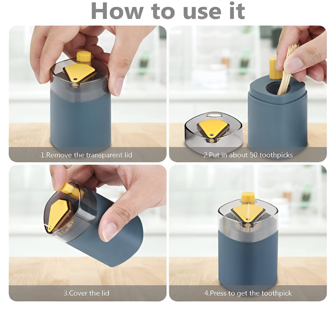 Toothpick Holder + 100 Toothpicks