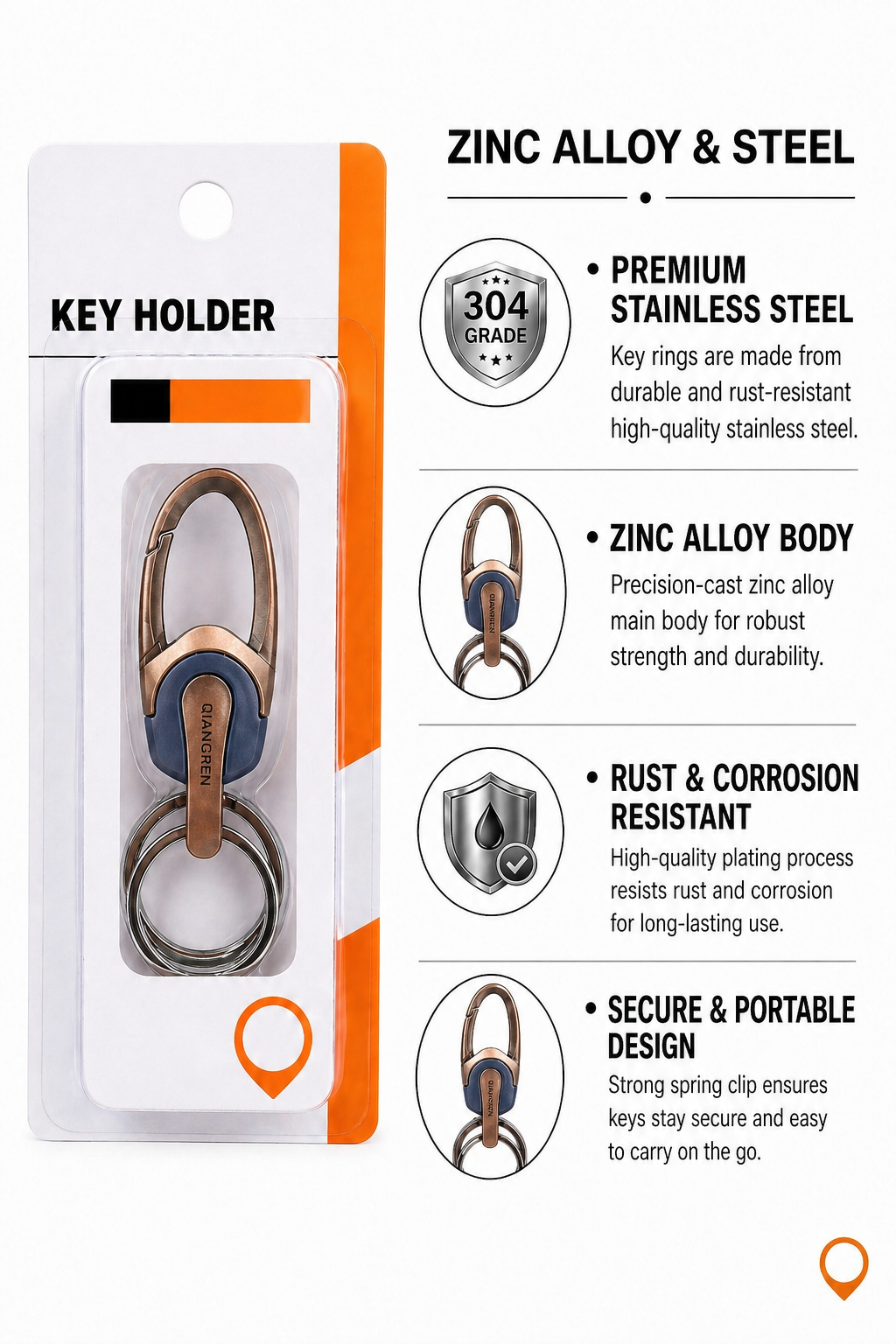 Metal Keychain(Design 2) - Pack of 1